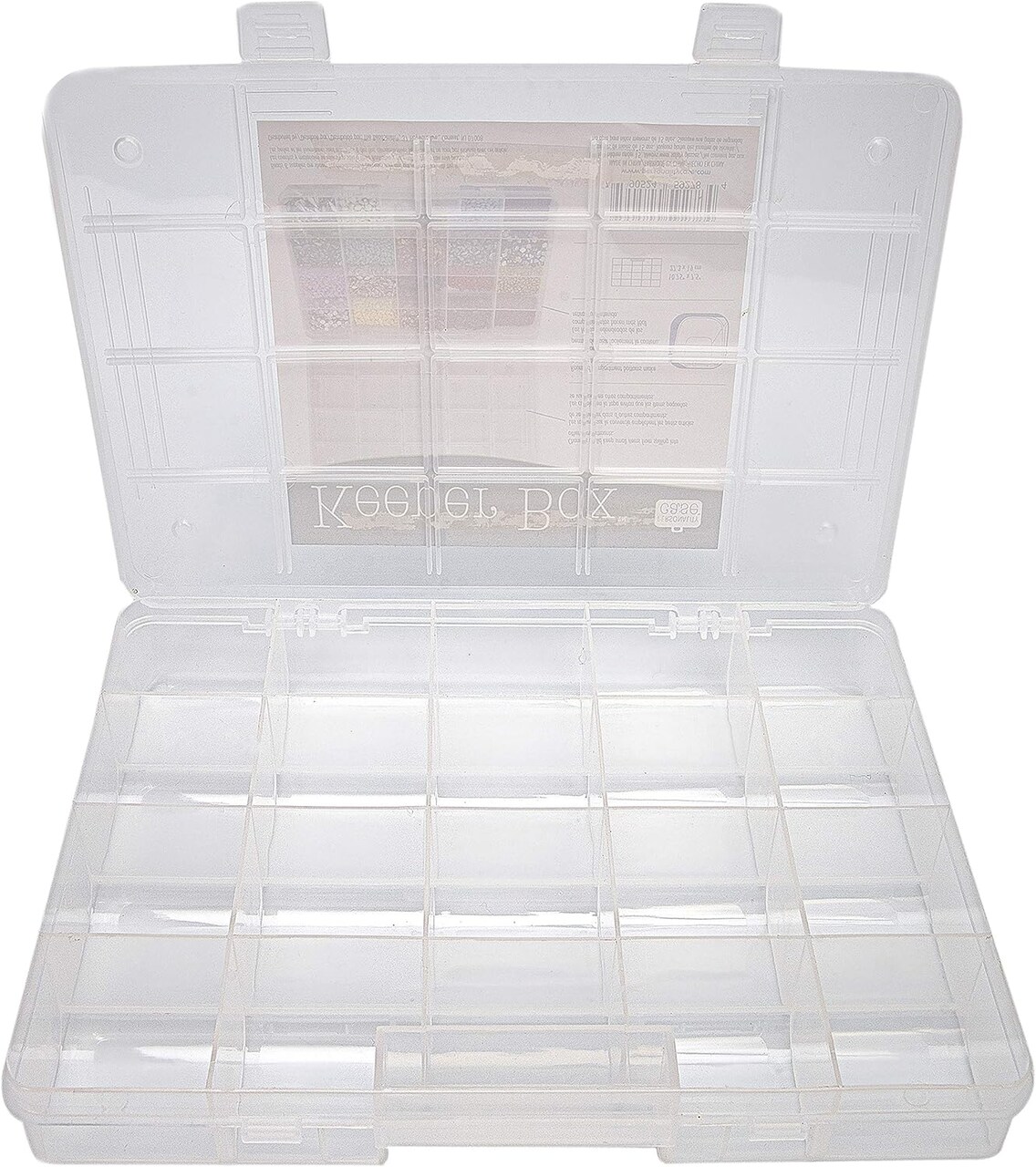 The Beadsmith Keeper Box - Medium Size - 10-3/4 x 7-1/2 inches, Storage Organizer with 20 compartments, Art Supply Organizers for Craft, Jewelry, Nail Art and More